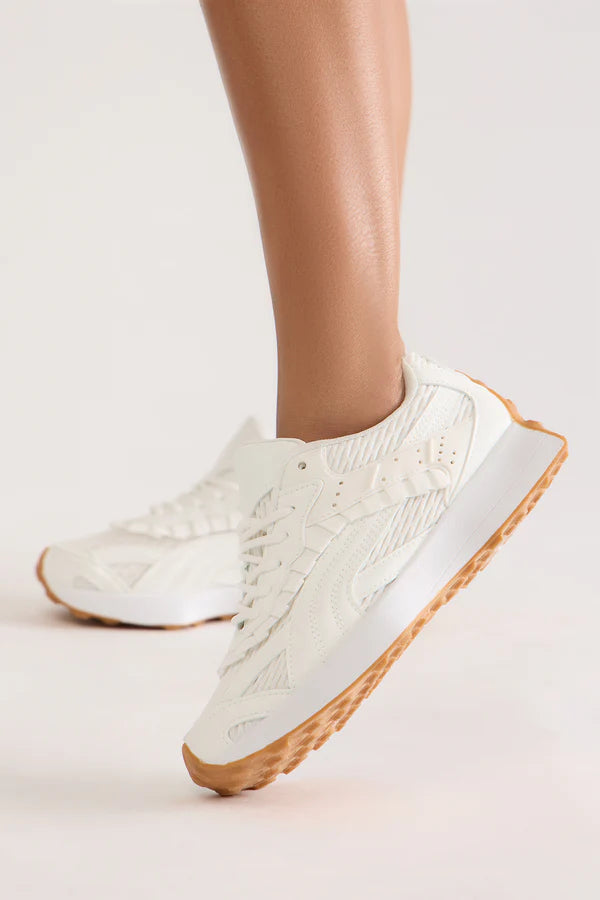 Cascade Ruffle Sneakers – White