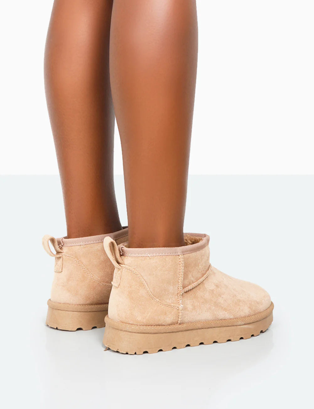 Bare Bliss Ultra Mini Suede Boots – Soft Beige Comfort Edition