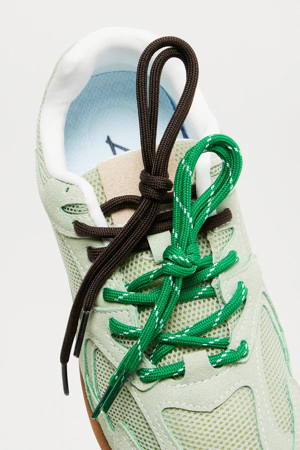 Mint Mist Faux‑Suede Lace‑Up Sneakers – Mint