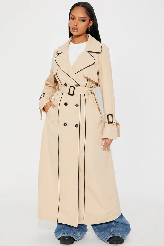 Timeless Sophisticate Belted Trench – Khaki