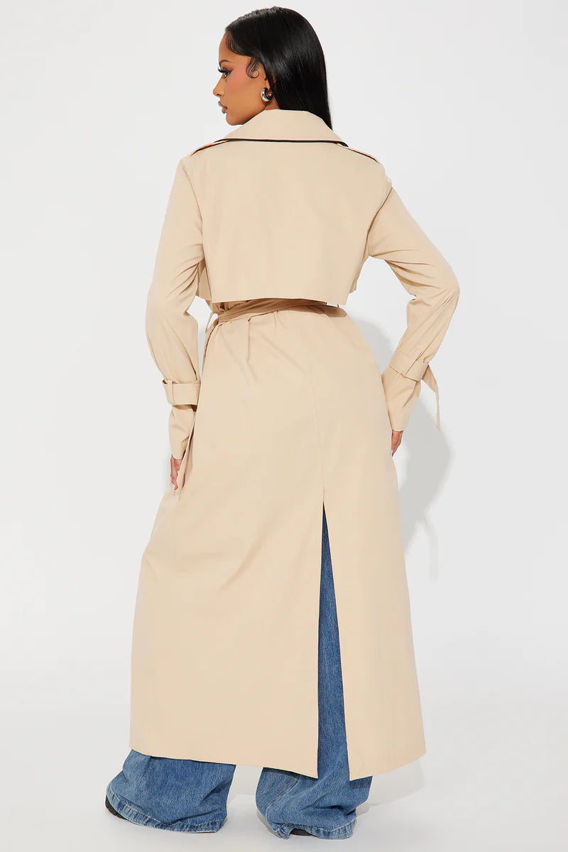 Timeless Sophisticate Belted Trench – Khaki