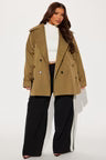 Sculpted Grace Belted Trench Coat – Olive