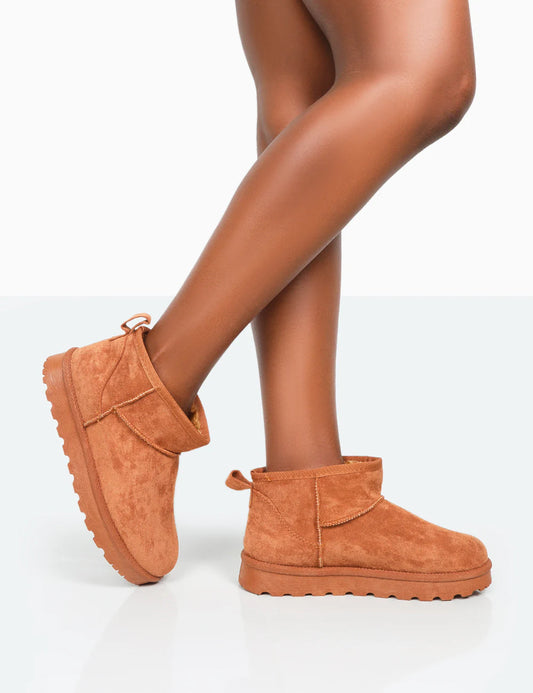 Bare Bliss Ultra Mini Suede Boots – Soft Brown Comfort Edition