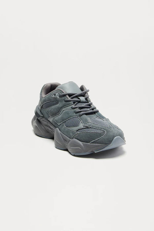 Slate Lace-Up Sneakers – Grey